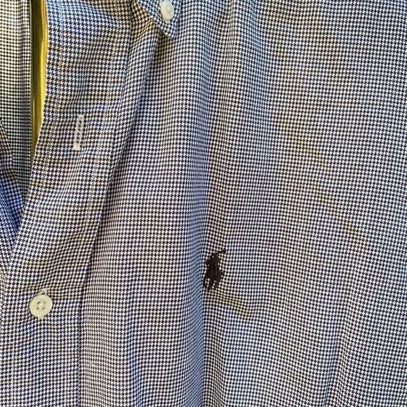 Vintage 80s Ralph Lauren Black Houndstooth Button Up Shirt - Picture 6 of 7